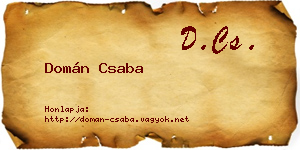 Domán Csaba névjegykártya