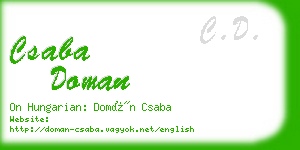 csaba doman business card